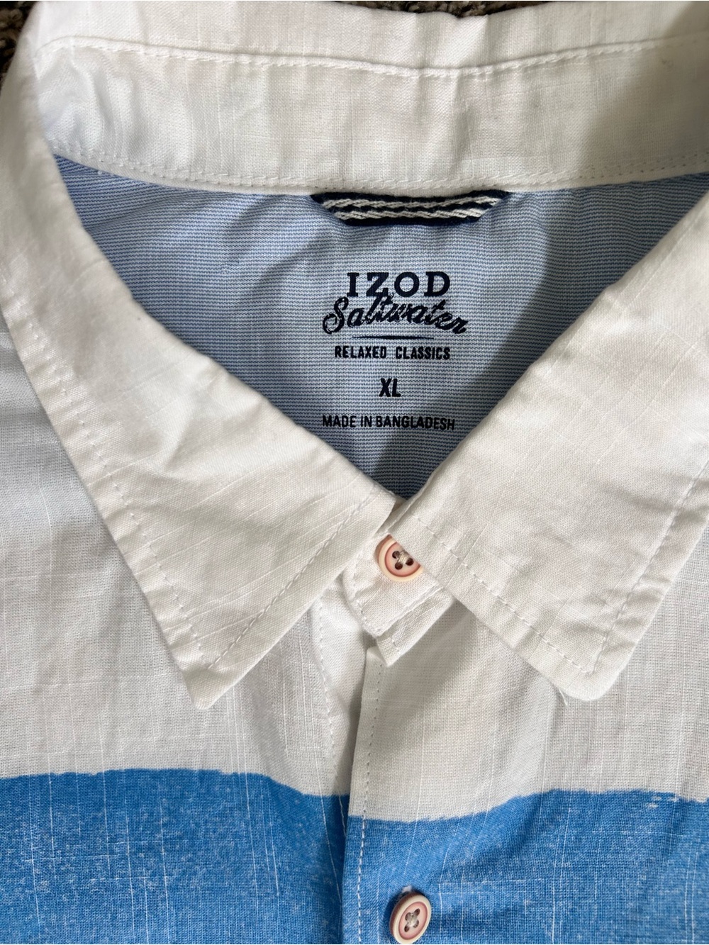 NWT IZOD Men’s 100% Cotton Salteater Relaxed Classic Shirt XL - Picture 2 of 7